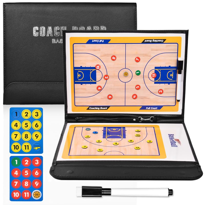 Flintronic Lavagna Tattica Calcio/Basket, Lavagnetta Tattica Calcio/Basket, Lavagna Magnetica Calcio/Basket Pieghevole, Coaches Lavagna Tattica,Cartellina Allenatore con Penna per Insegnare Formazione