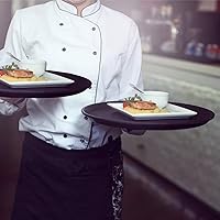 Vista 4 de TOPZEA 3 Pack Large Restaurant Serving Tray, 16 Inch Plastic Round Server Tray, Non-Skid Bar Drink Trays Cafeteria Buffet Food Service Trays for