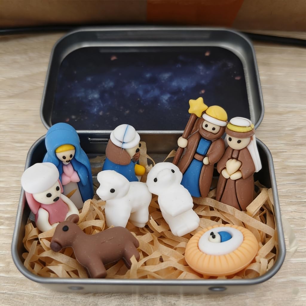 Compact Christmas Bethlehem Display Gift Set Crafted for Festival Tabletop Decoration Nativity Scene