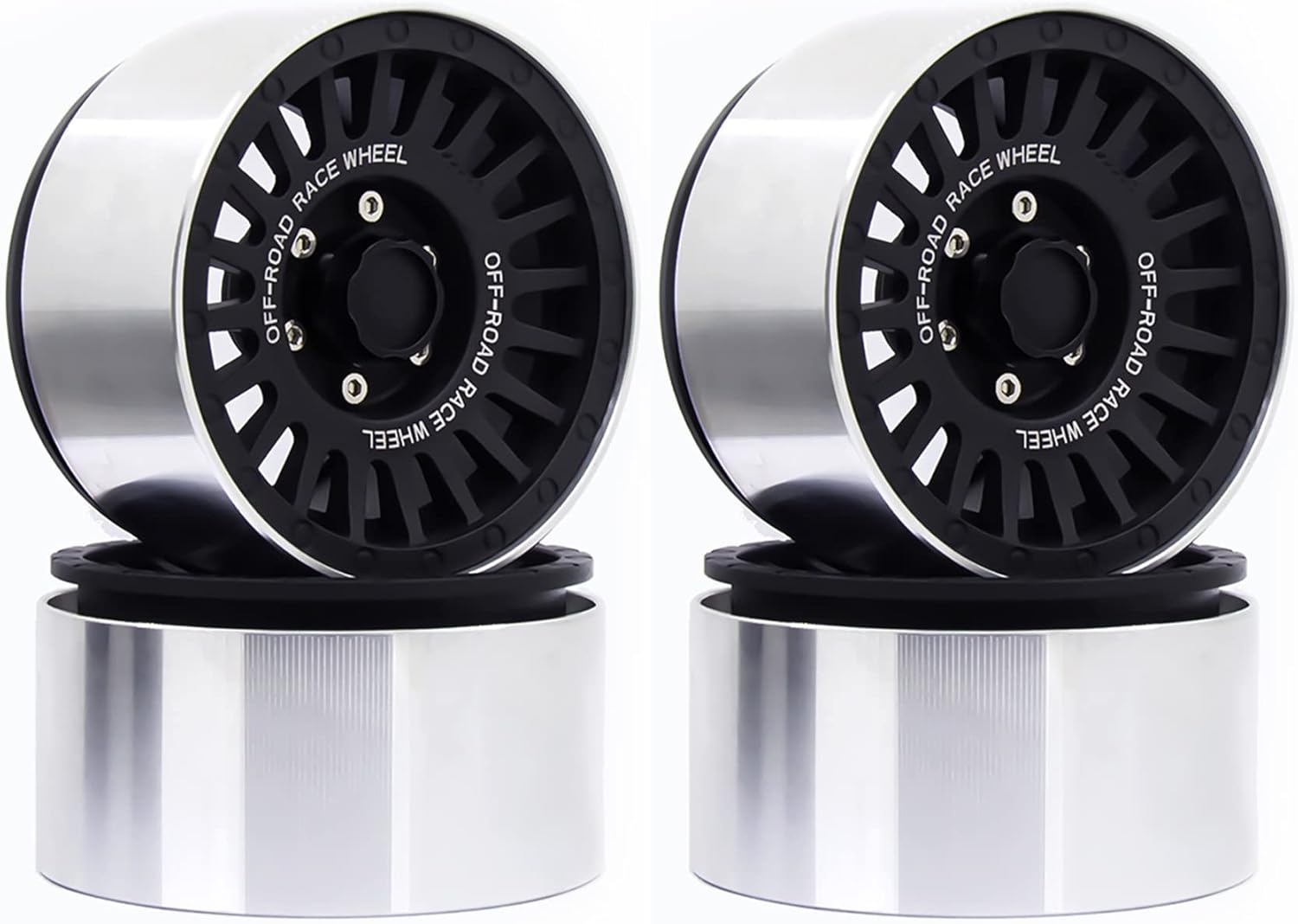 1/10 RC Crawler Metal 2.2inch Beadlock Wheels Rims for 1:10 SCX10 RR10 Wraith 90048 TRX4 TRX6 RC Car Part (4PCS)