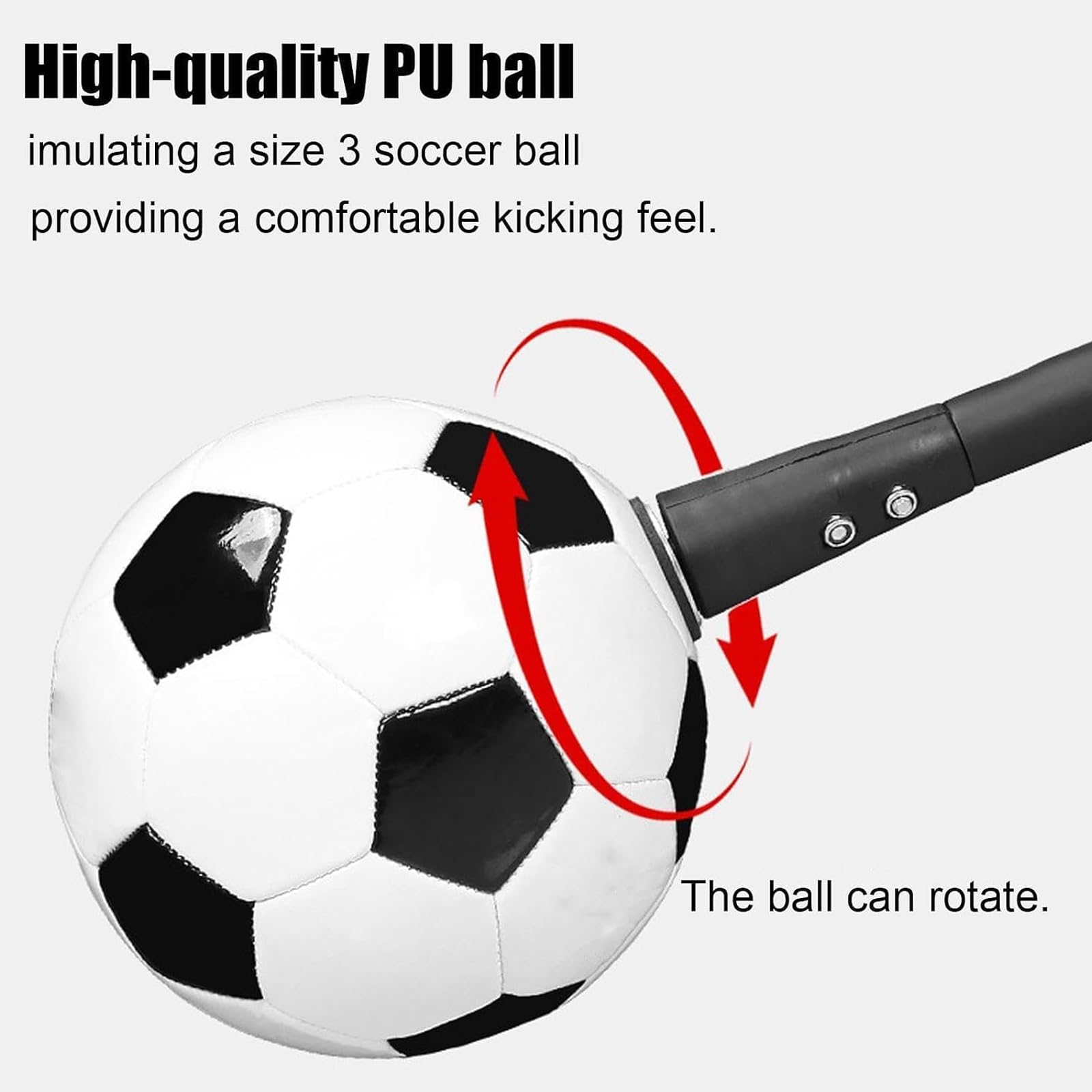 Allenatore da calcio Kick Back, girevole a 360° e PU 42 cm | Controllo indipendente della palla, attrezzatura per allenamento di agilità solista, per uso esterno