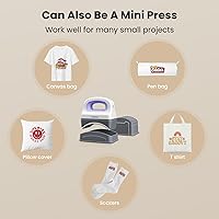 Vista 7 de EENOUR Máquina de prensa para gorras, mini prensa de calor para gorras con 3 niveles de calentamiento y apagado automático, prensa manual fácil