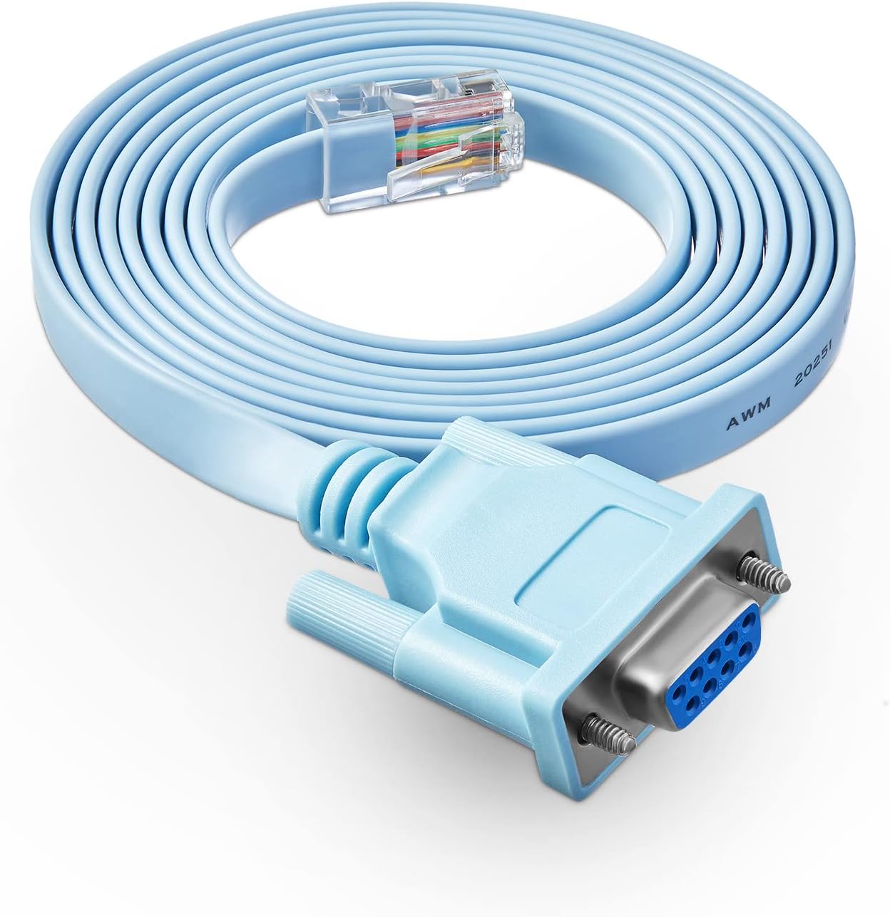 RJ45 to DB9 Console Cable, 1.8m/6ft RS232 to RJ45 Console Cables Serial Port Management Adapter Compatible with Cisco Router Switch