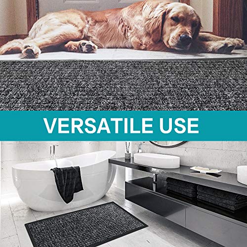image for M MCIRCO 2-Pack Checkered Door Floor Mat-Indoor Outdoor Rug,Low-Profil