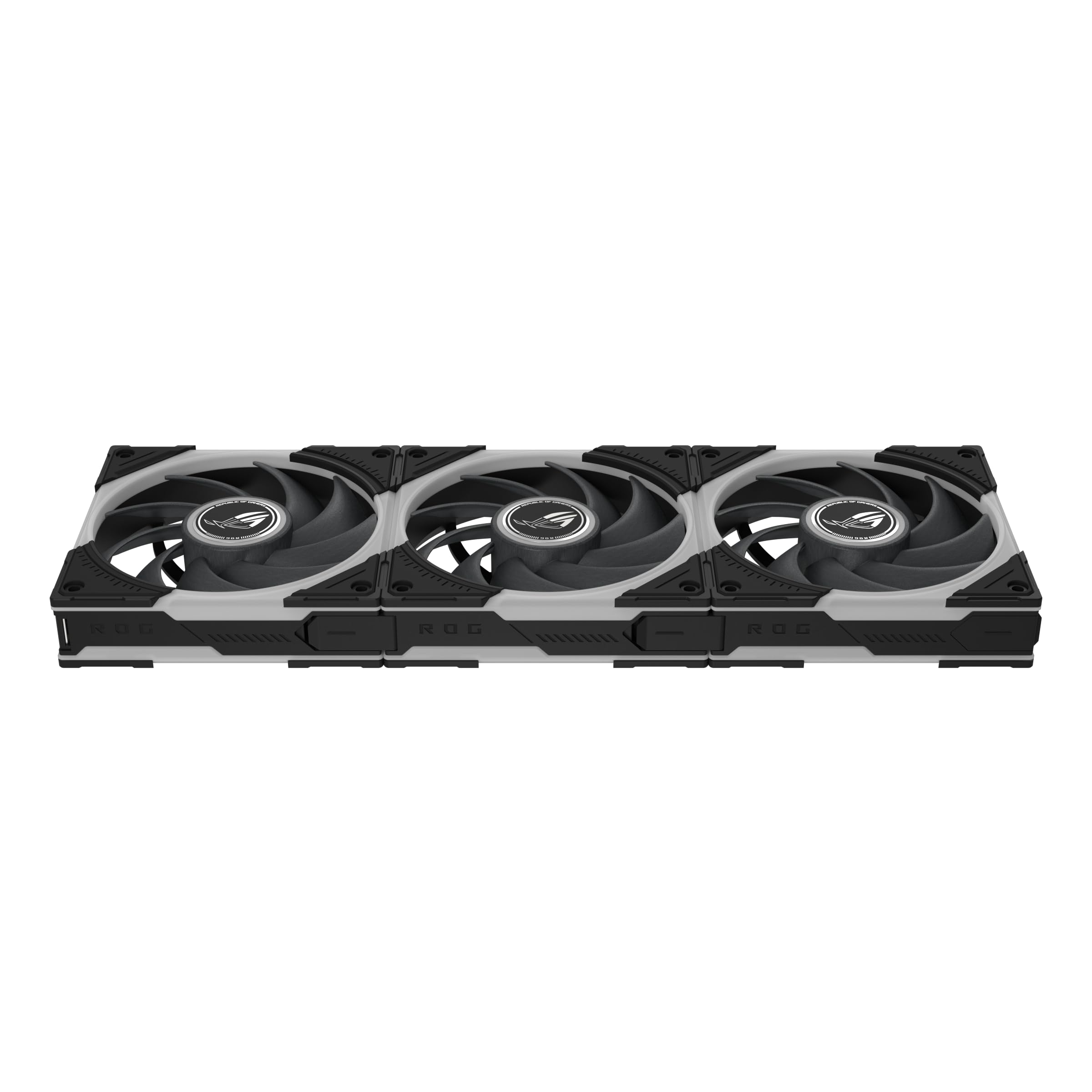 ASUS ROG Eurux GR120 ARGB PWM Lot de 3 ventilateurs PWM de 120 mm, 2600 tr/min, chaîne en marguerite brevetée, éclairage personnalisé, moyeu de ventilateur