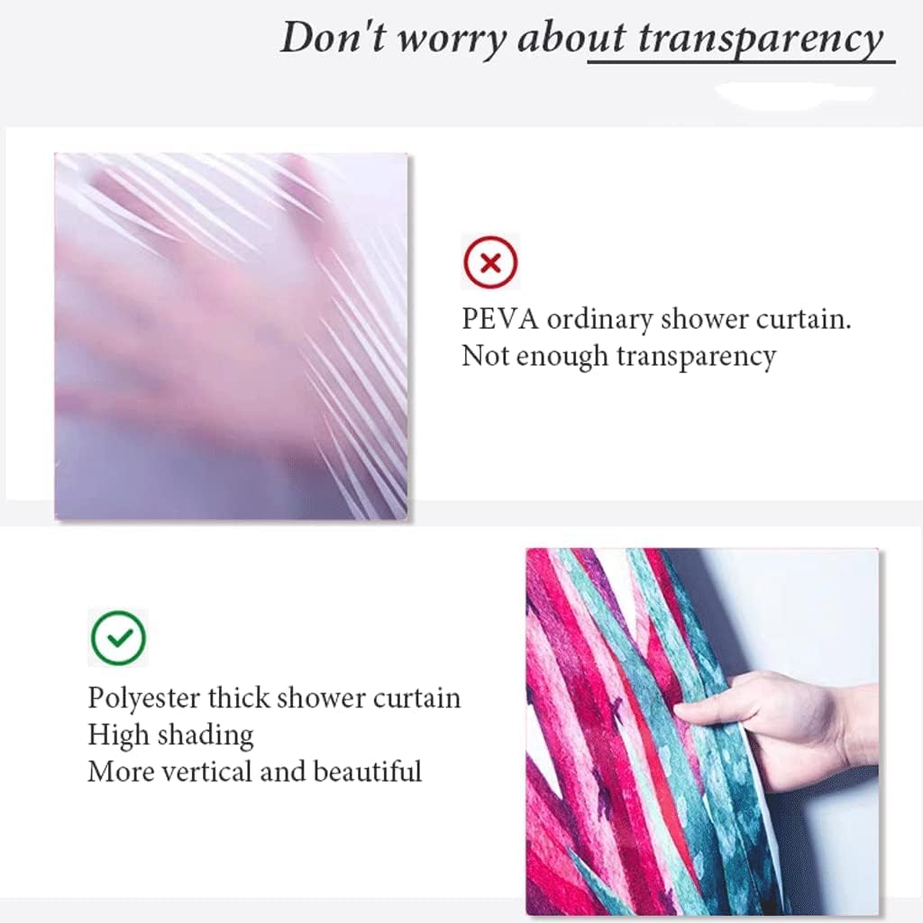 Best Shower Curtain Polyester Fabric Shower Curtain with 12 Free Hook Shower Curtain Liner Waterproof Tub Curtains Extra Long Bathroom Curtains Bath Decor (D 120x200cm)
