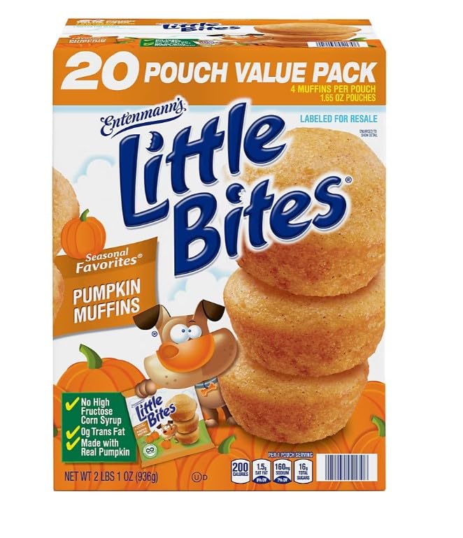 Entenmann's Little Bites Pumpkin Muffins - 20 Pouches