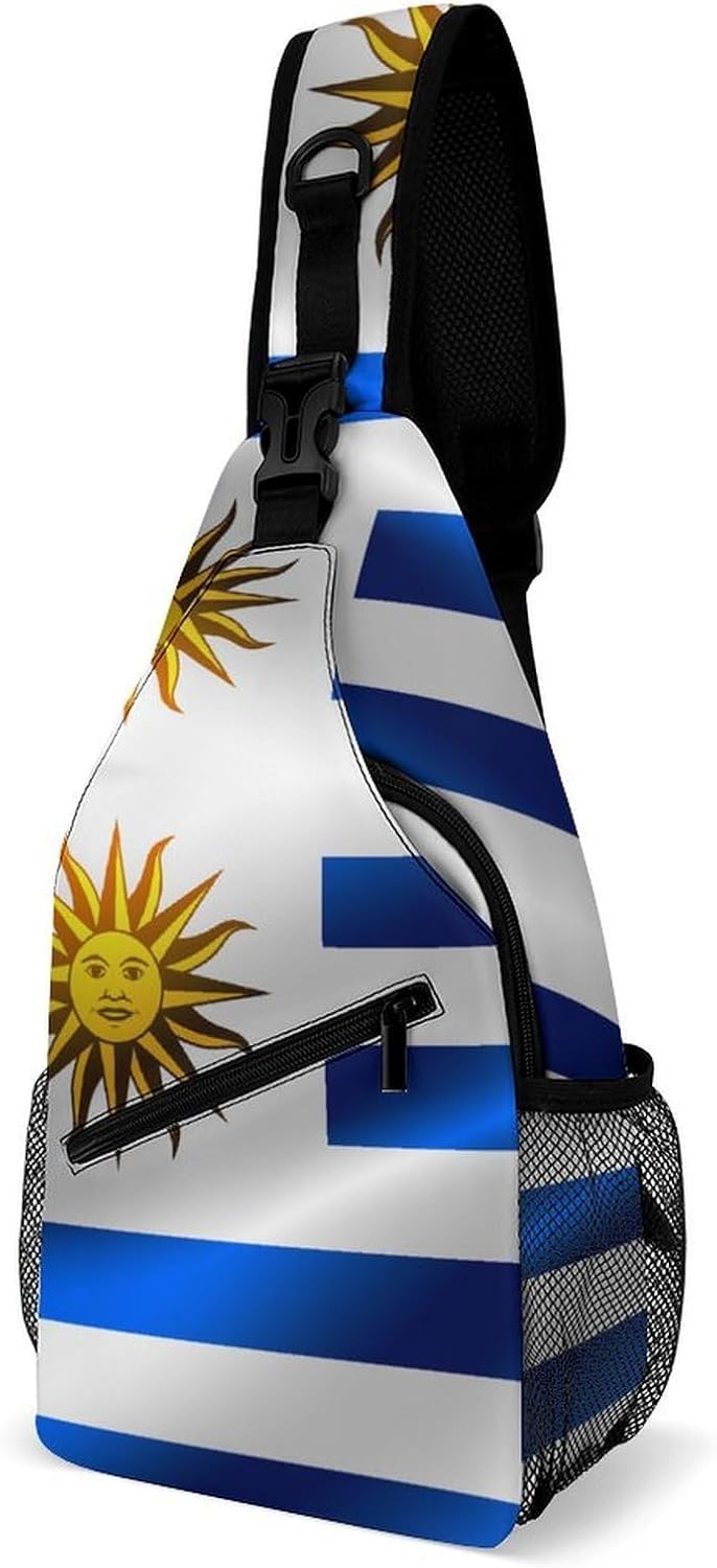 Small Cross Body Sling Bag For Women Men Mini Shoulder Bag Chest Pack For Travel Flag of Uruguay