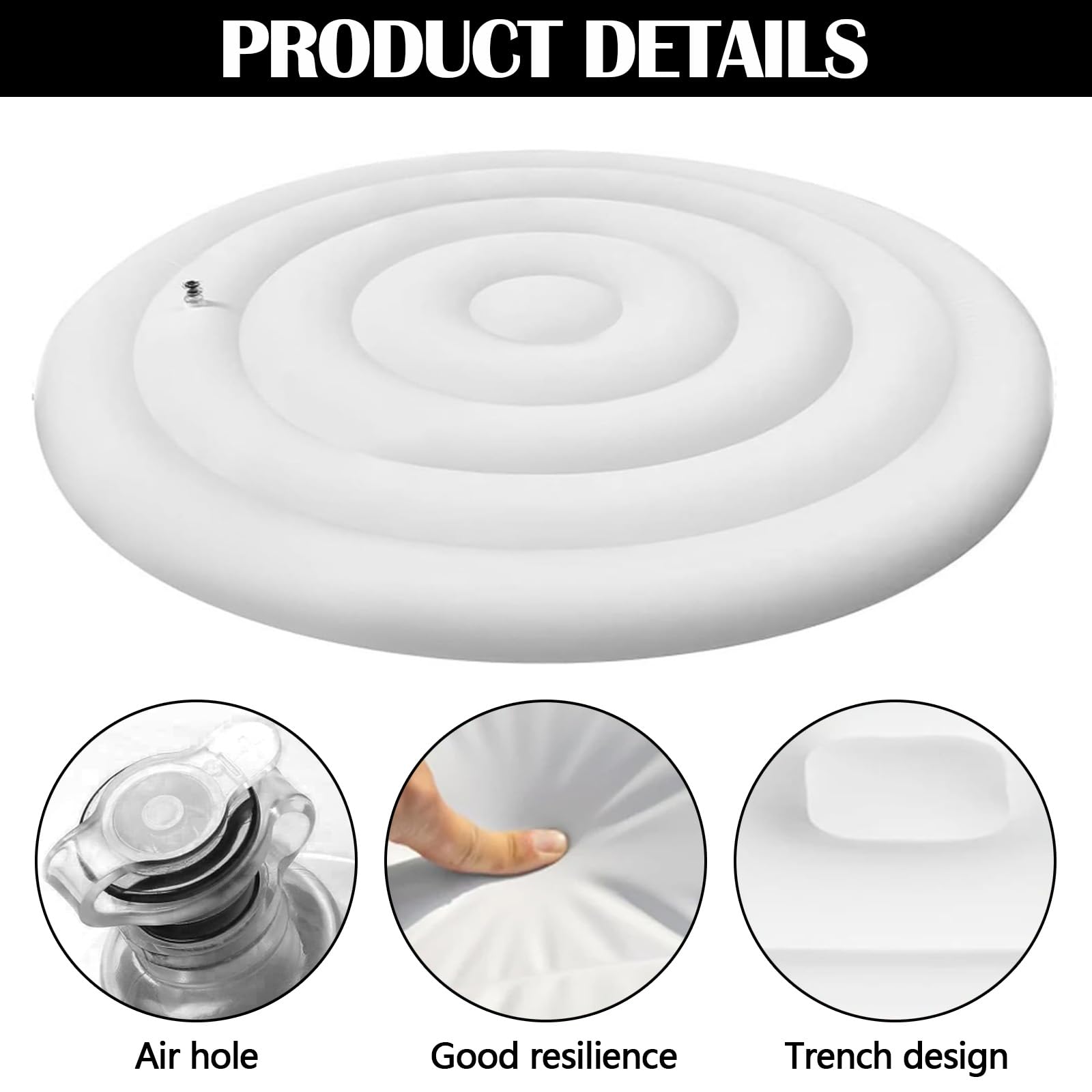 Cubierta Inflable para BañEra De Hidromasaje, 145CM Cubierta Inflable para Piscina Resistente Al Viento Impermeable A Prueba De Polvo Accesorios para Piscina Protege Tu BañEra De Hidromasaje