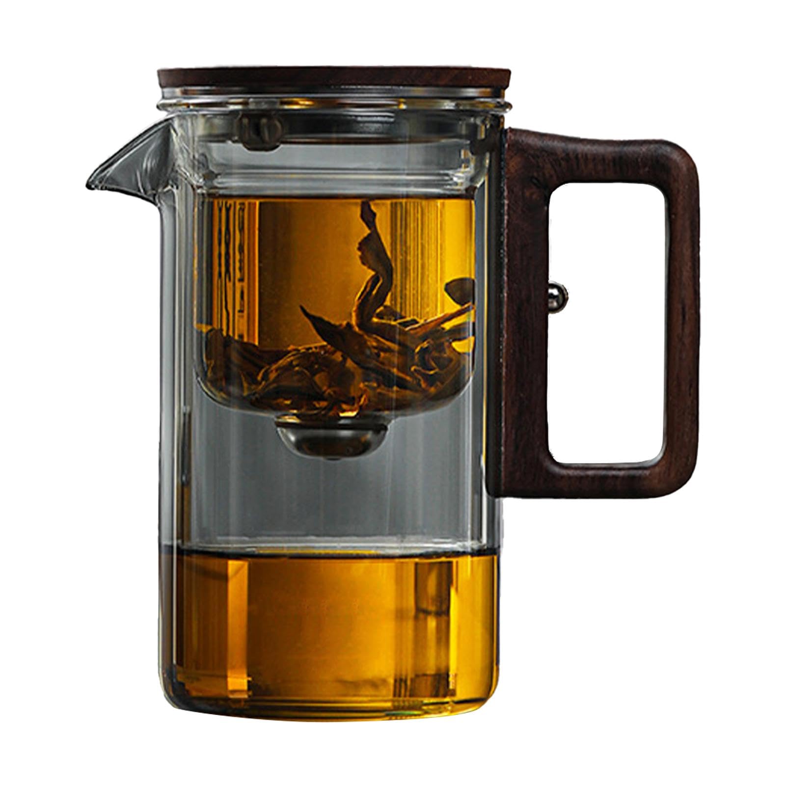 Teiera in – Teiera multiuso trasparente | 520 ml filtro in | trasparente teiera in borosilicato con colino, bollitore trasparente resistente al calore per tè verde, tè nero