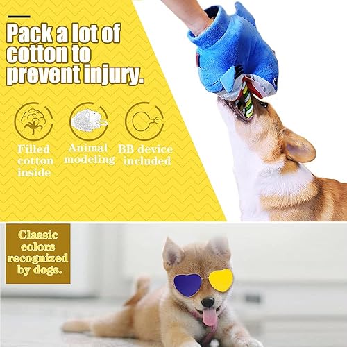 Miniatura 5 de Juguete de peluche chirriante para perros Divertida cuerda de peluche para perros pequeños y medianos, lindo masticable para la dentición de