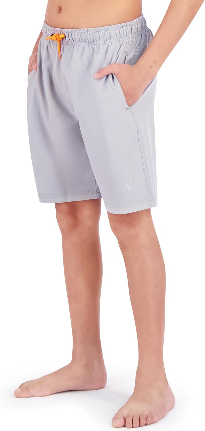 Spyder Boys' Swim Trunk Volley Shorts– Quick-Dry, UPF 30+, 4-Way Stretch, Brief Liner, Pockets- Big Boys