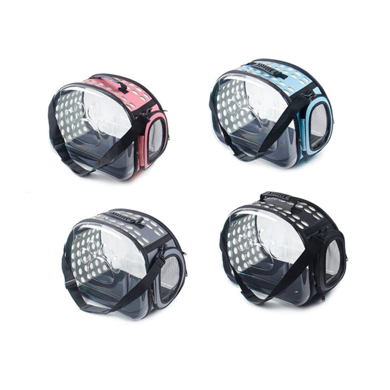 Katzentransportbox mit Transparentem Design, Eva, Rosa | Verstellbare Gurte mit Schnalle, für Hund und Haustier, für Reisen und Sightseeing