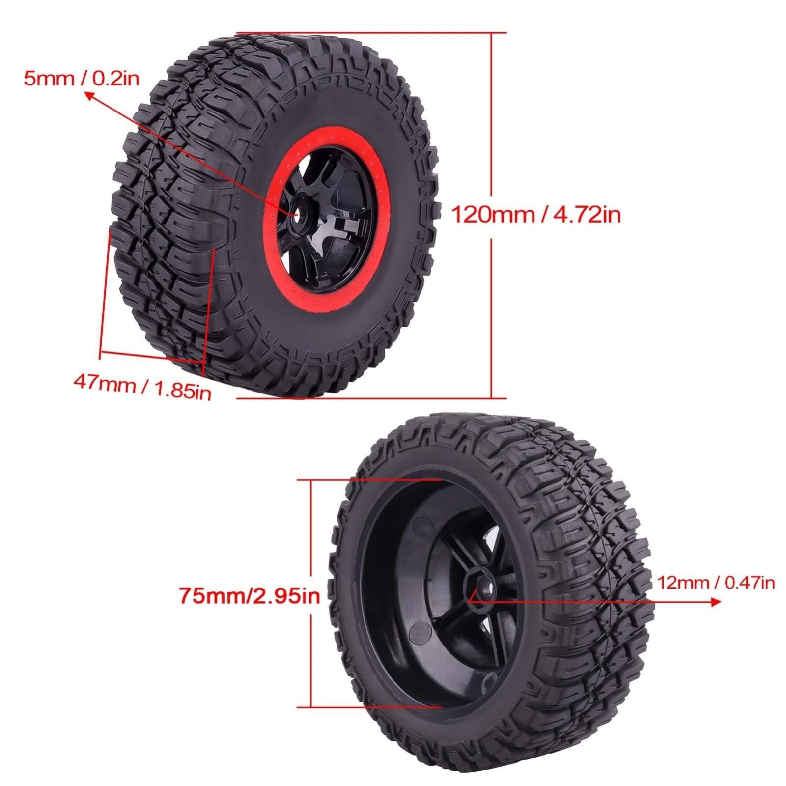 Ruota Pneumatici Per Traxxas Per Slash 4x4 2WD 1/10 Corsi Brevi