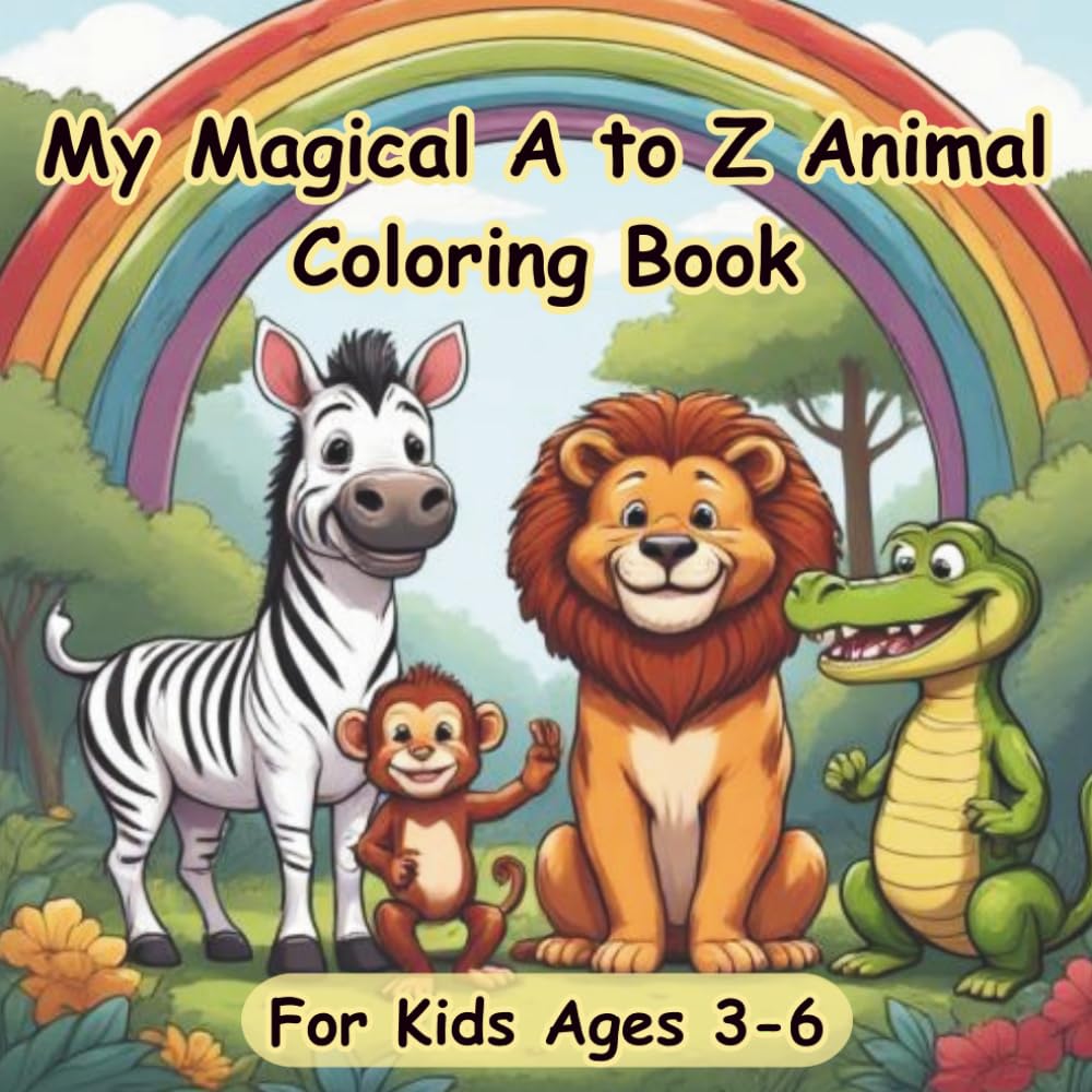 My First Animal Alphabet Coloring Book: An A-to-Z Coloring Book for Kids, Easy ABC Alphabet Book with Cute Animals for Toddlers Ages 3-6