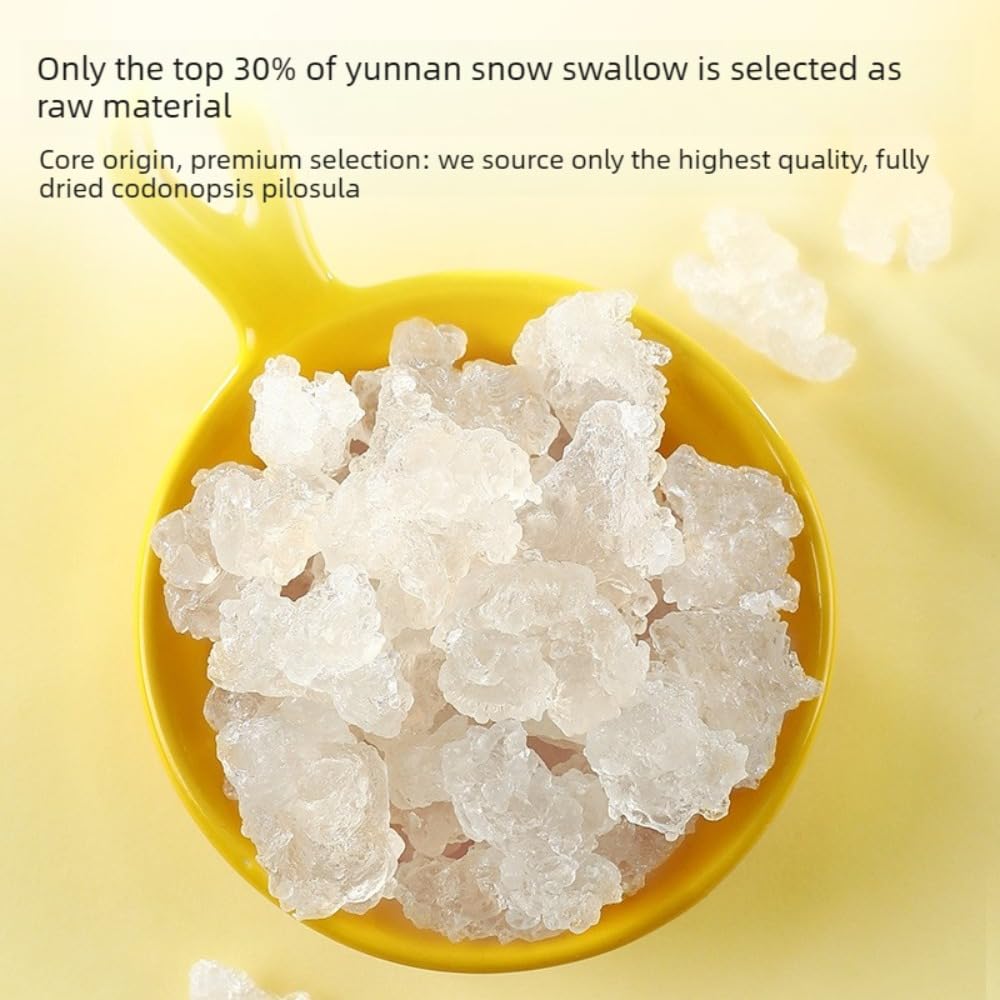 Peach Gum, Snow Swallow & Saponin Rice Kernel Combo, No Impurities, Natural Edible Nourishing Ingredients, Ready for Stewing Dessert & Drinks (500g, Peach Gum250g;Snow Swallow150g;Saponin Rice 100g)