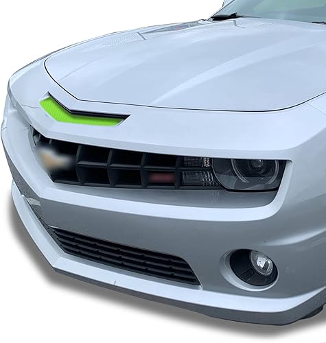Calcomanía de vinilo para parachoques de nariz delantera, compatible con Camaro SS 2010 2011 2012 2013 - Fibra de carbono verde