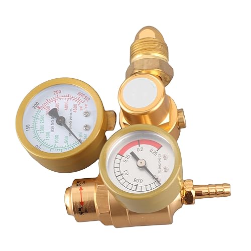 Miniatura 5 de Regulador de soldadura de gas Caudalímetro de CO2 de argón para soldadura MIG TIG Válvula de presión de cilindro 4500psi Salida de 1/4 in