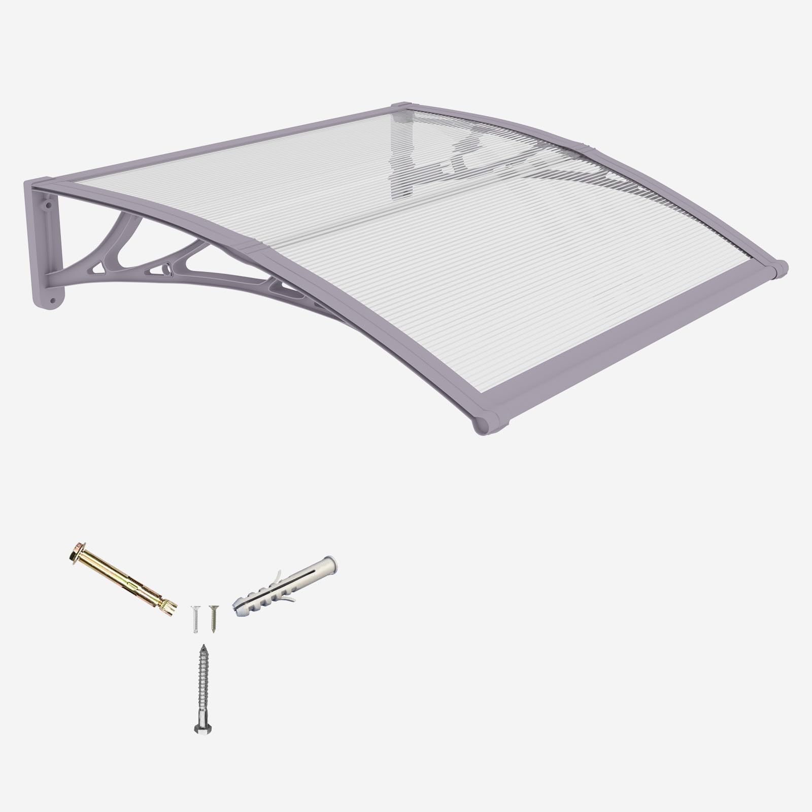 LWJSOCP Outdoor Door Canopy Awning 120x80cm UV Protection UPF50+ Rain & Snowproof Shelter with Bracket & Polycarbonate Ideal for Porch Patio & Deck