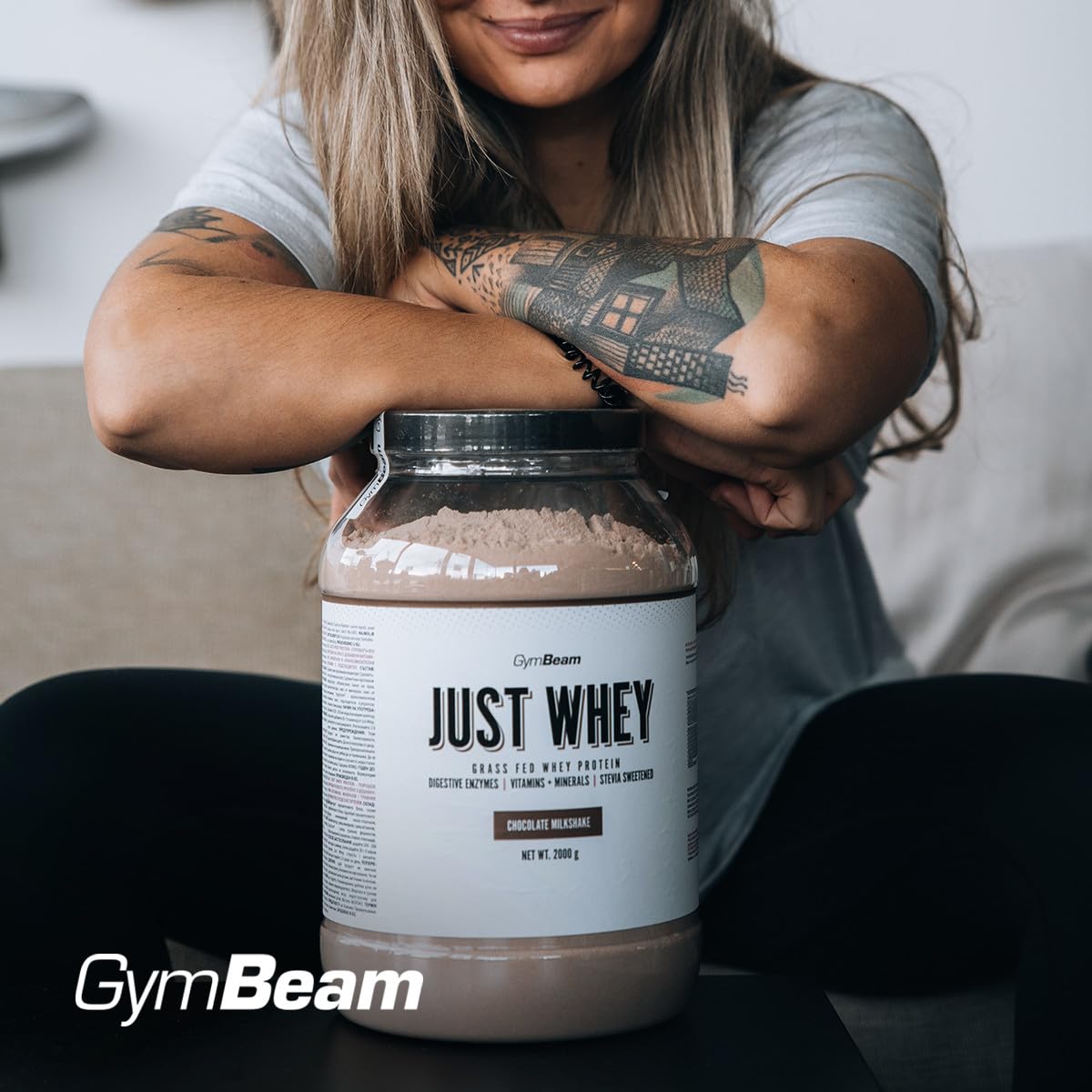 GymBeam Just Whey, Proteínas en Polvo Multicomponente da Siero del Latte, Concentrado e Idrolizzate, 22,4 g de Proteínas por ración, con BCAA y Amminoácidos Esenciales, Fácilmente Digeribili