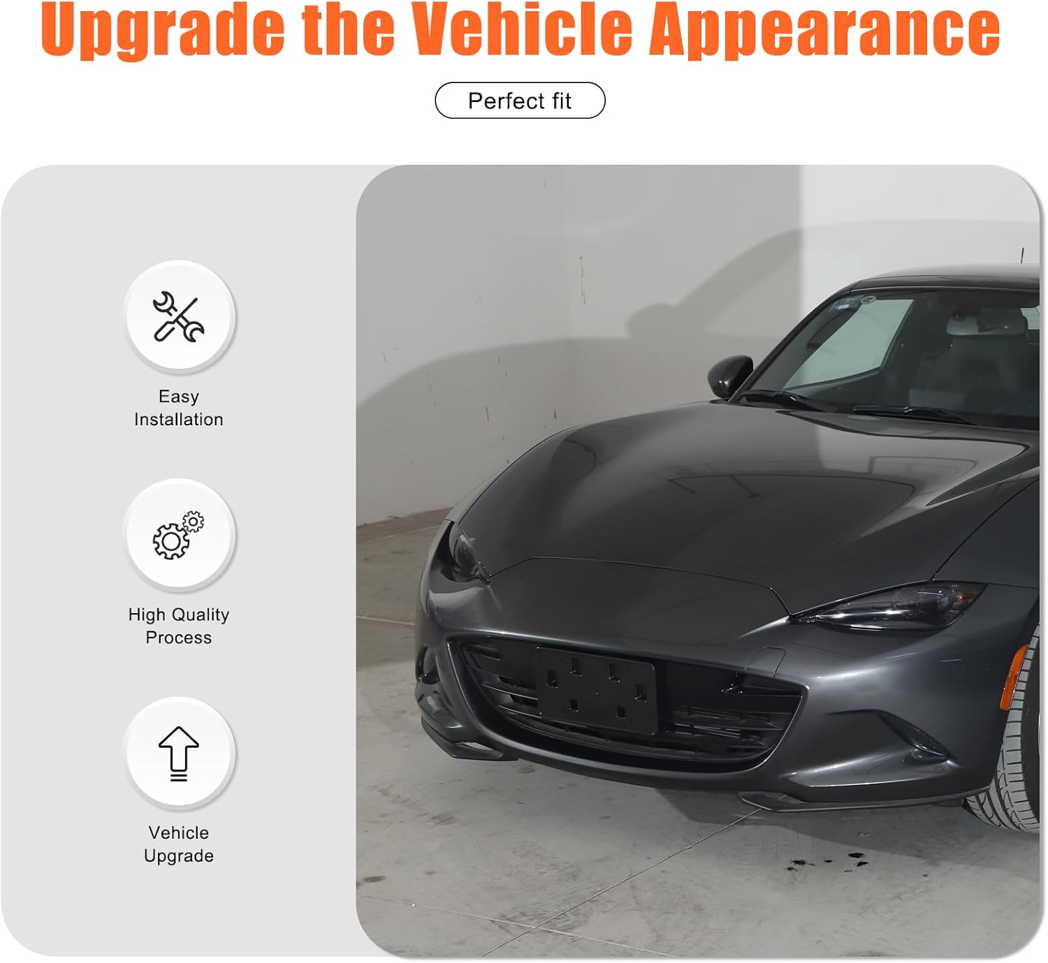 License Plate Frame Bracket for Mazda Miata MX-5 ND 2016-2025 Accessories, Front Bumper License Plate Tag Mounting Bracket Frame Holder, Front Bumper Tag Mount Adapter Replacement ABS (Carbon Fiber)