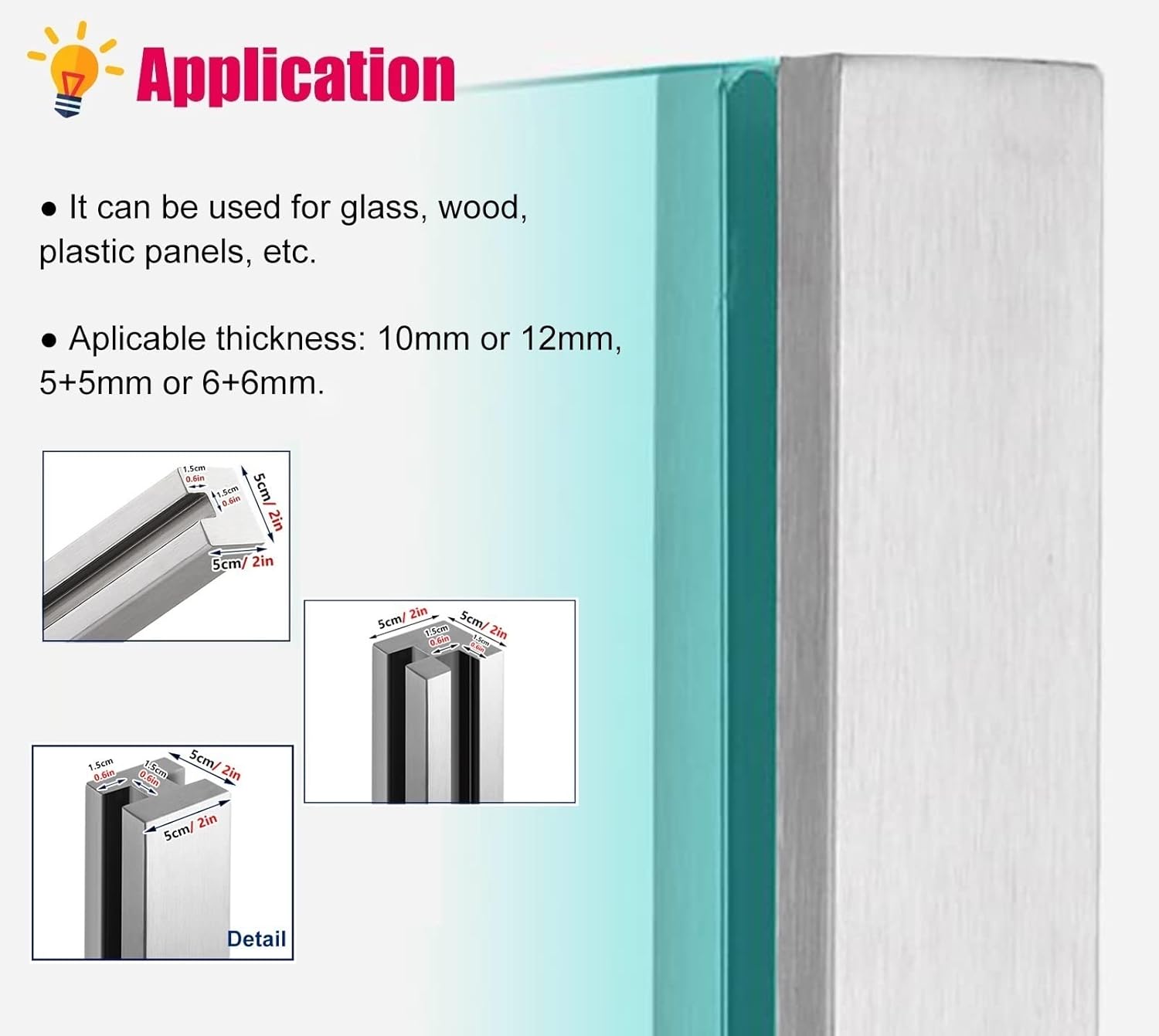 Balustrade Posts Heavy Duty Glass Railing Post Kit, Balcony/Garden/Deck/Patio Handrail Kit, Commercial Glass Balustrade Railing Post up to 60 Inches (Color : Silver Mid Post, Size : H-85cm/33.5in