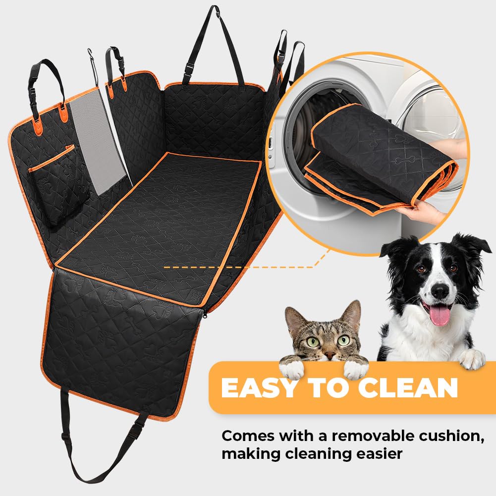 KYG Coprisedile Auto per Cani con Telo Extra Rmovibile Telo Auto per Cani Impermeabile e Resistente Telo Cane Auto Sedili Posteriori con Finestra in Rete, Facile da Pulire, Antiscivolo e Antigraffio