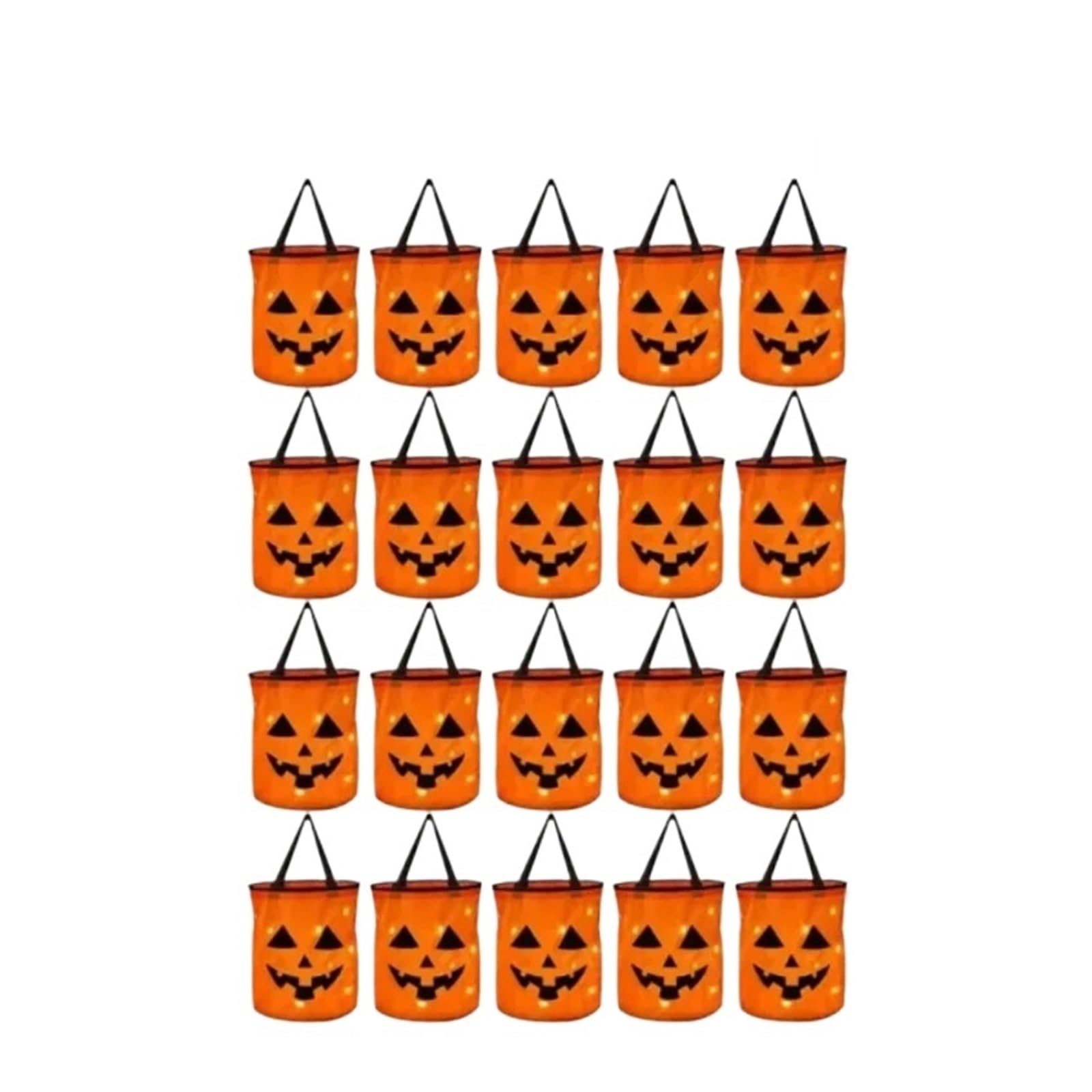 Light Halloween Trick Or Treat Bucket Pumpkin Candy Bags