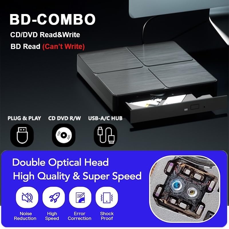 unità Dvd Blu-Ray Esterna Masterizzatore Lettore CD Dvd Portatile USB 3.0 for Computer Portatile
