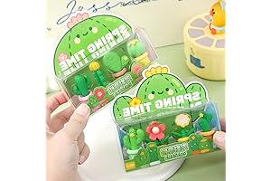 8Pcs Succulent Potted Plants, Small Flowers, Cute Student Stationery, Cactus Shaped Eraser,...