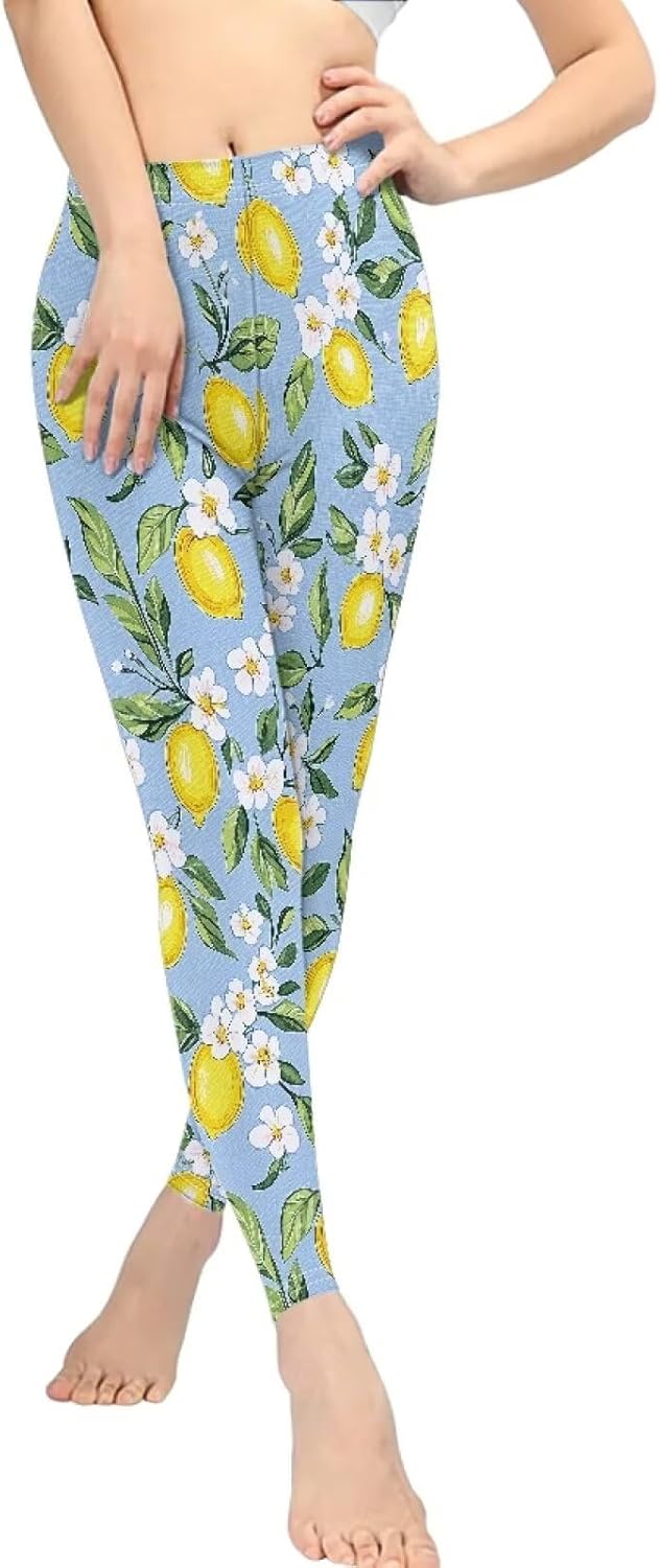 Bulopur Leopard Print Yoga Pant for Women, Sunflower Elasticity Tummy Control Workout Pants, Soft Leggings for Sports Running - Image 2