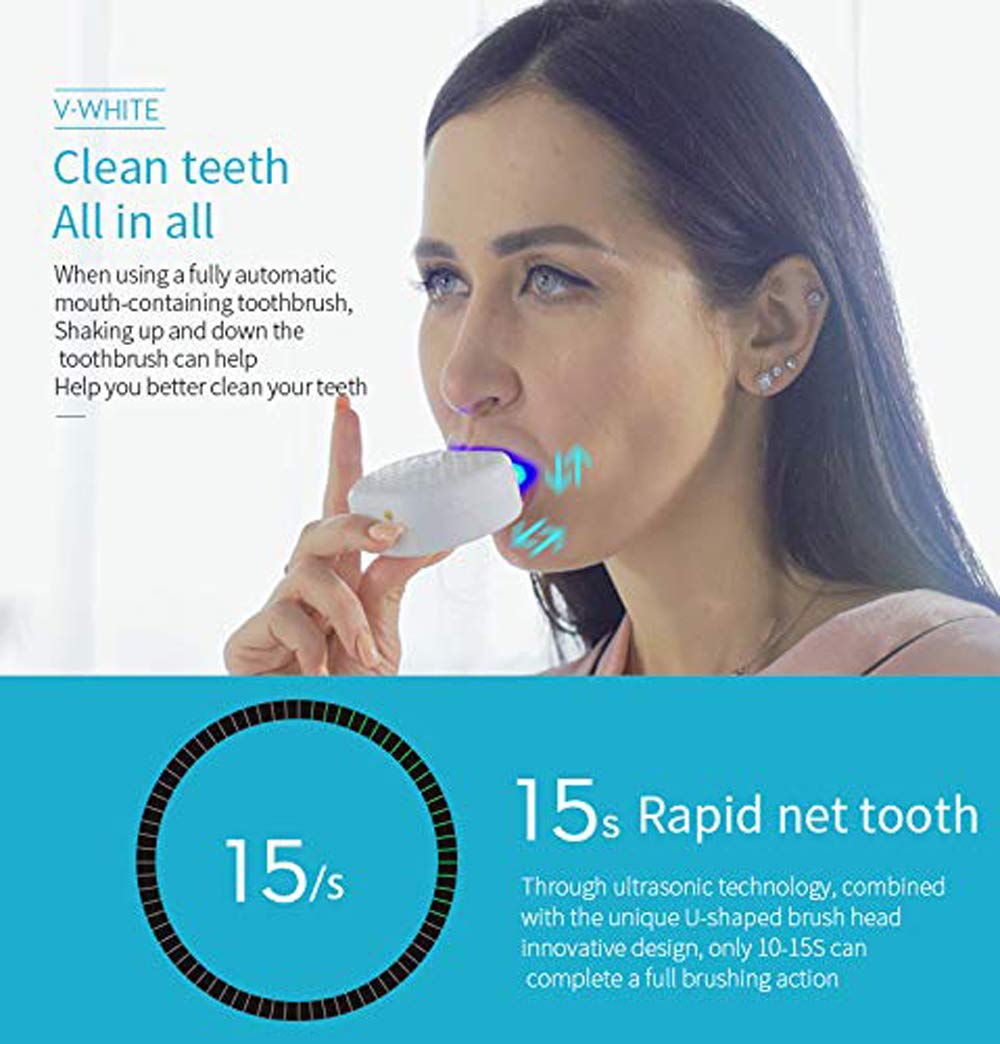 GideaTech Automatic Toothbrush,Electric Toothbrush,Sonic Teeth Whitening,Sonic Toothbrush Teeth Whitening Kit with LED Light,White