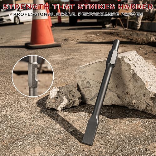 Image of IBELL Breaker Demolition Hammer bit PH65 Flat Chisel width 30mm Length 400 mm for Concrete /Wall Chiselling