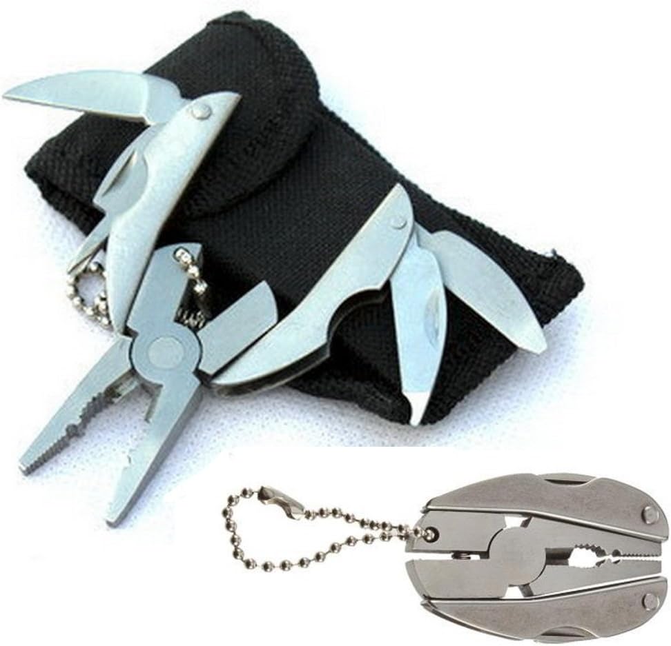 Star-Art Compact Multi-Tool, 6-in-1 Mini Multifunction Stainless Steel Hammer Wrench Pliers Saw Blade Knife Tools Set