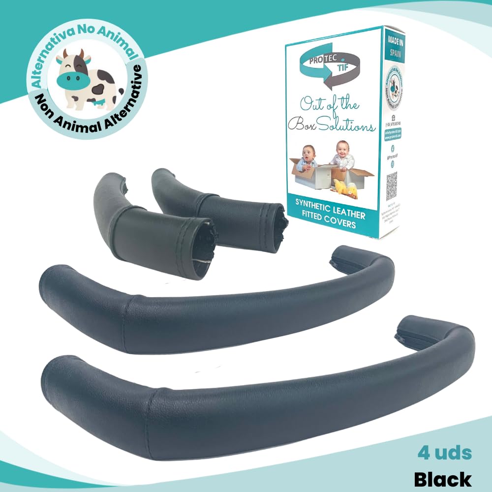 PROTEC TIF | Pack de Housses en Similicuir compatible avec Bugaboo Donkey et Duo | S’Ajustent sur le Caoutchouc d’Origine |