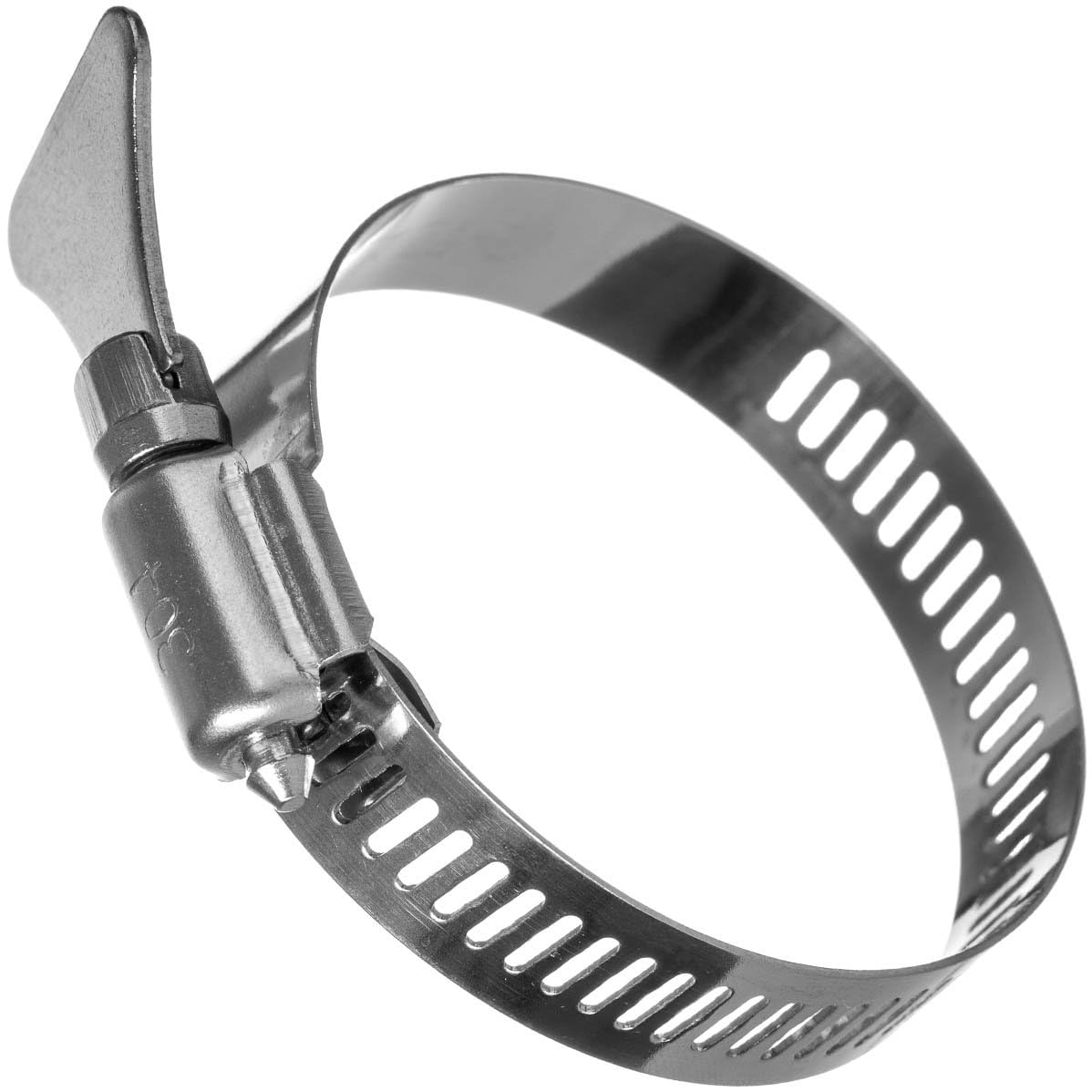 Yoiyee Silver 21-44Mm Hose Clamp, 304 Stainless Steel Adjustable Pipe Clip With Thumbscrew, Butterfly Type Metal Worm Drive Ducting Strap For Securing Gas/Fuel Line, Pack Of 4