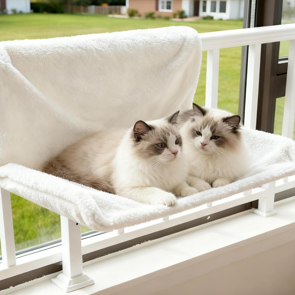Amaca per Gatti Termosifone, Lavable Colgante Cuccia per Gatti, Lavable Cama Colgante para Gatos, Blanco Lana de Cordero Hamaca para Gatos Apto para Animales con un Peso Inferior a 8 Kg