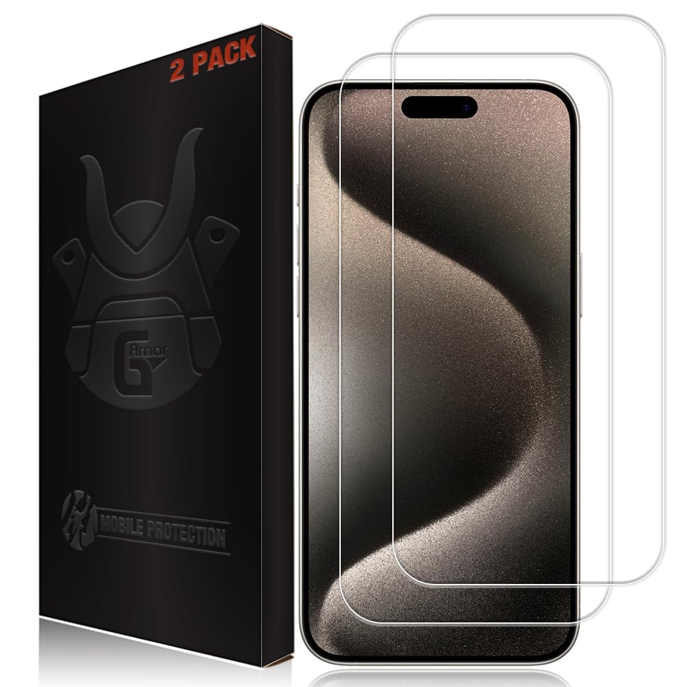 2 Pack Ultra Clear Glass Screen Protector for iPhone 15 Plus, 15 Pro Max (6.7-inch) - Lifetime Replacement, 9H Tempered Glass, Scratch Resistant, Phone Case Compatible
