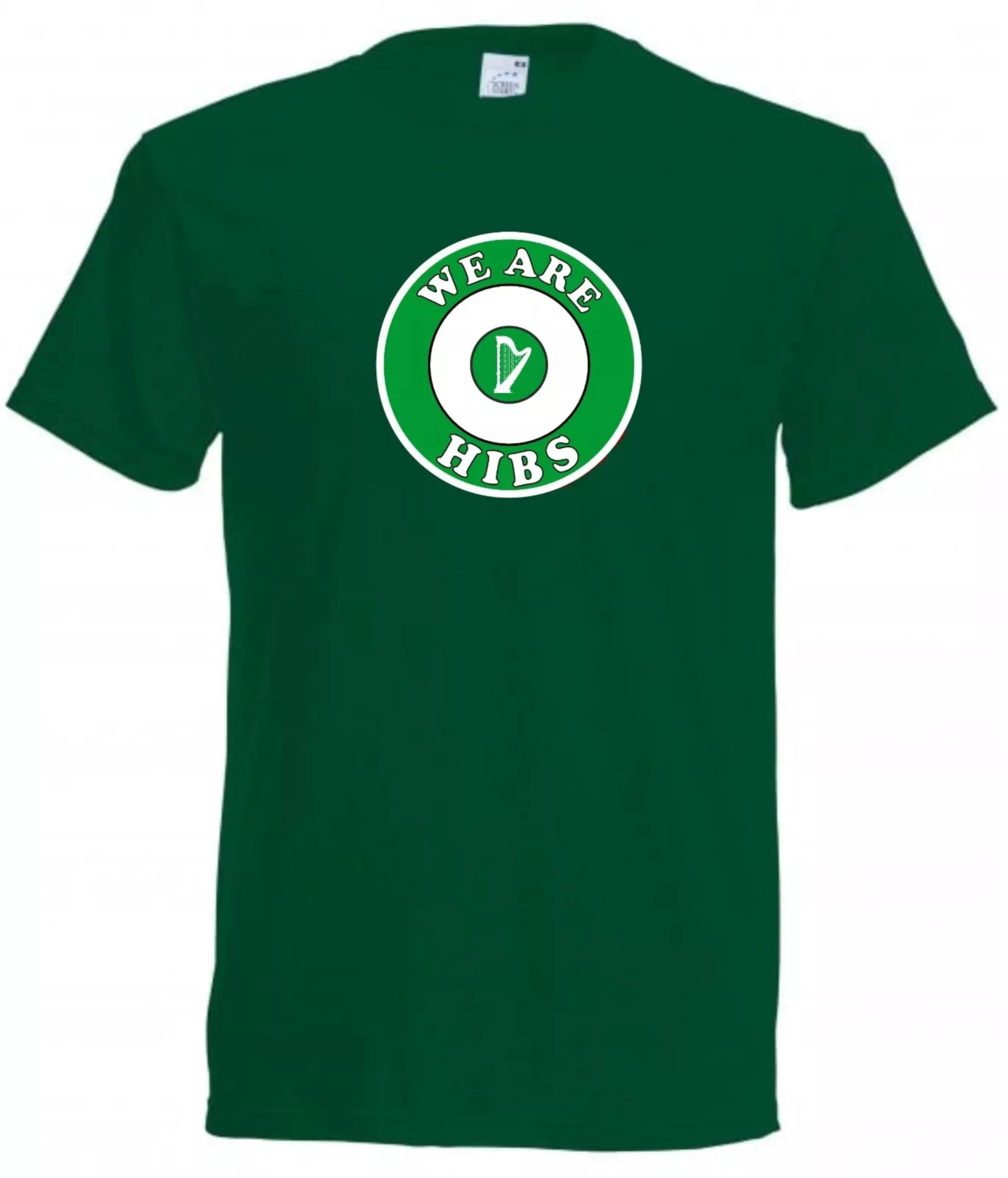 Invicta Screen Printers We are Hibs Hibernian Bottle Green Football T-Shirt Adult Unisex Cotton (UK, Alpha, XXL, Regular, Regular, Bottle Green)