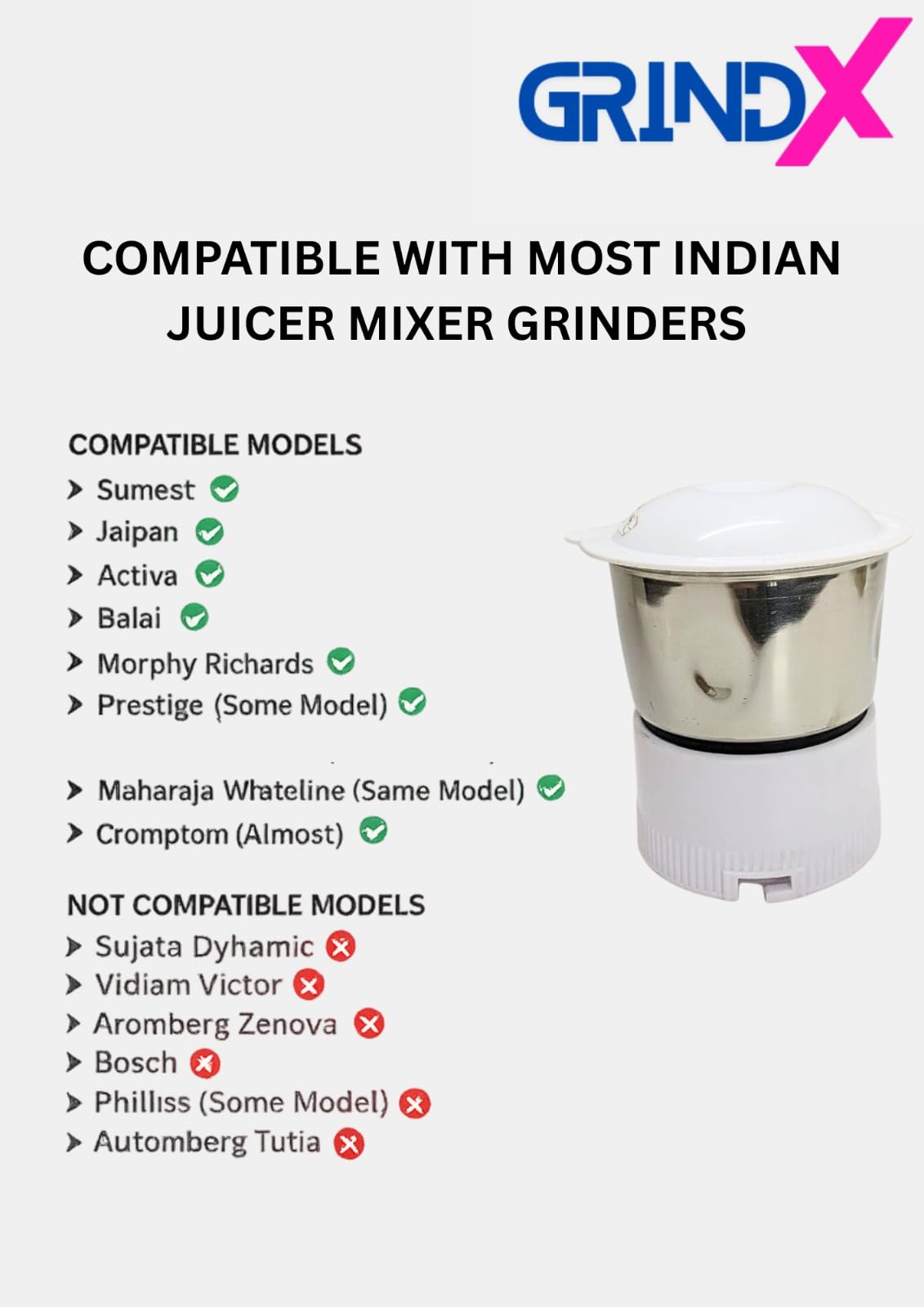 Juicer Mixer Grinder Chutney Jar 300ml,compatible with Maharaja, 500 Watts, 500 Watts — Amazon image 6
