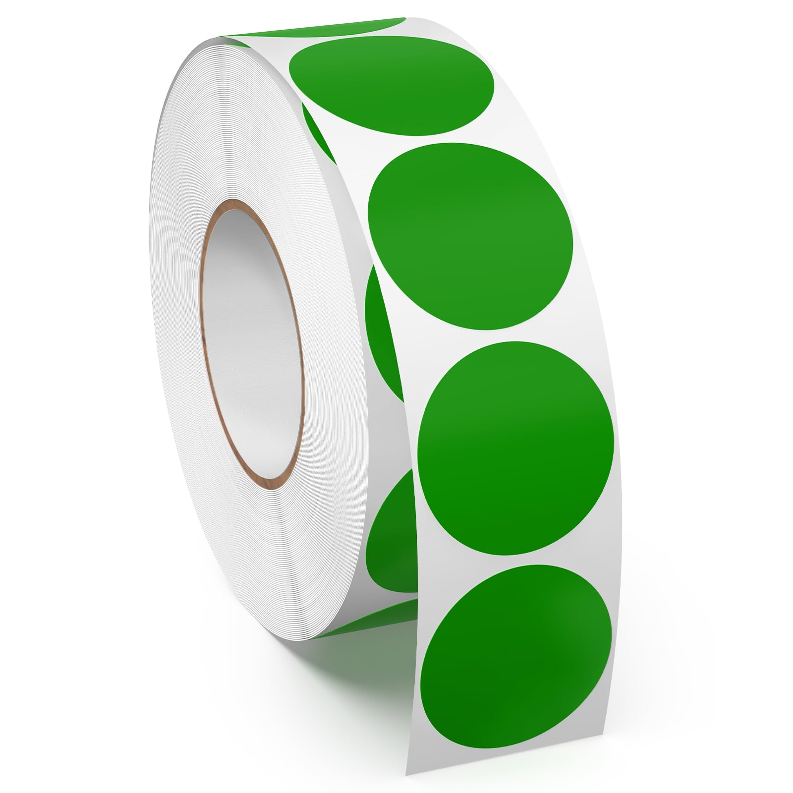 Meitaat Green Round Stickers Roll Vinyl 25 mm Self-Adhesive Sticky Circle Labels Coloured Coding Dot Floor Sticker Waterproof Removable 1000 PCS