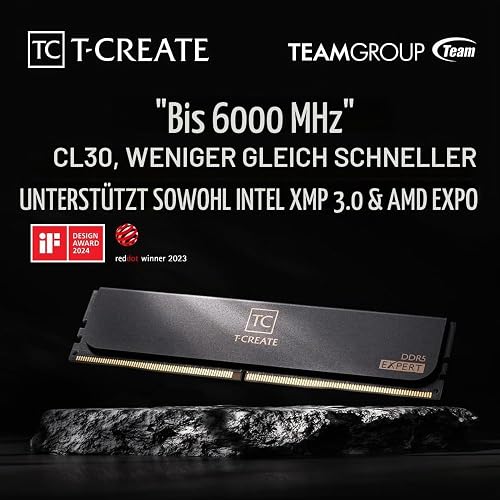 Team Group T-Create Expert Ctced532g6000hc30dc01 Memoria 32 Gb 2 X 16 Gb Ddr5 288-Pin Dimm (T-Create Expert - 32gb:2x16gb - Ddr5 r) - 3