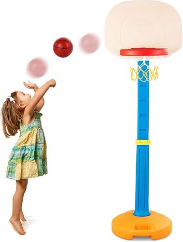 Miniatura 9 de HONEY JOY Kids Basketball Hoop, Outdoor Indoor Mini Basketball Goal Toy Stand, Adjustable Height, Play Game Preschool Birthday Gift, Toddler