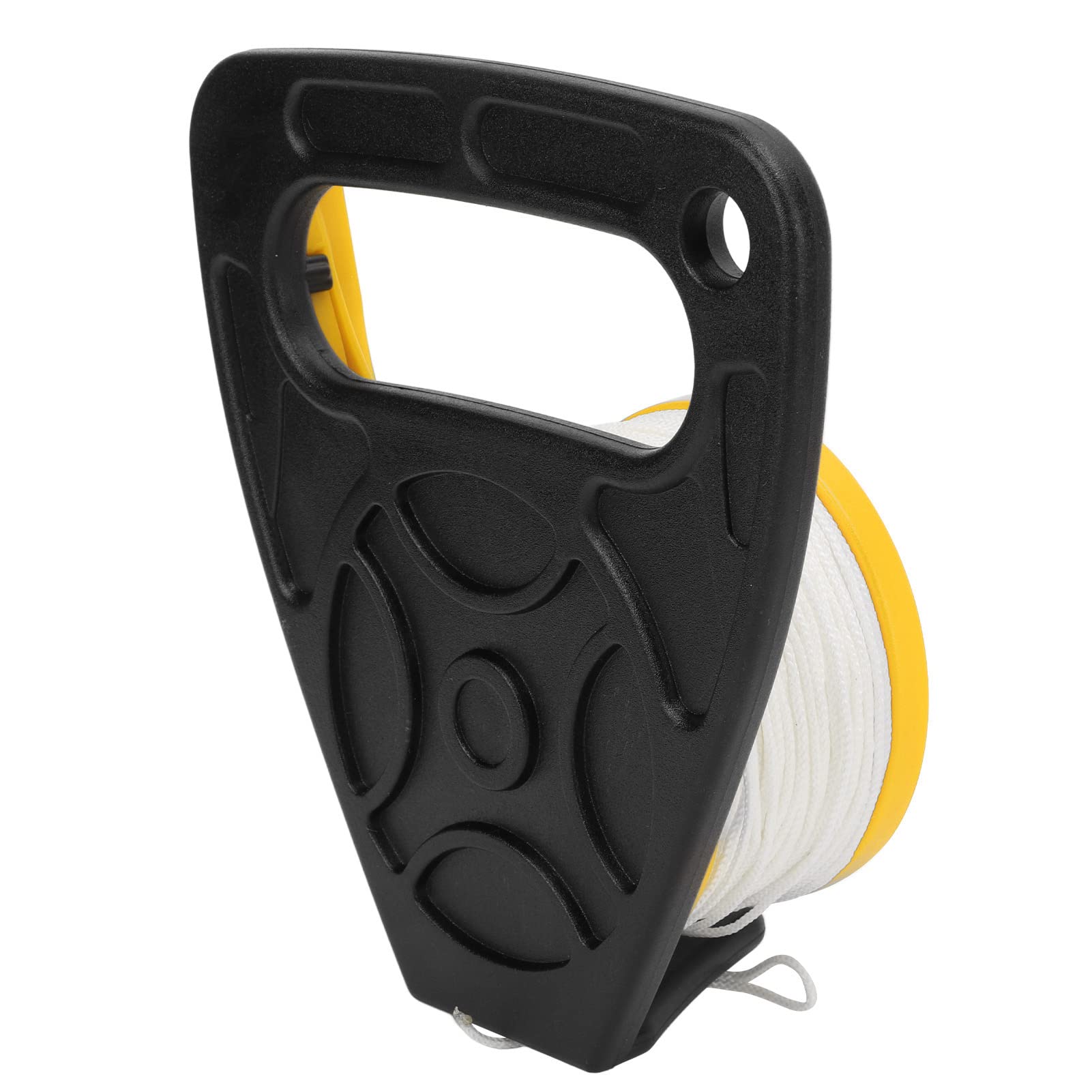 Dévidoir de plongée Mavaol, enrouleur de corde de plongée à doigt, multi-usage, avec câble blanc de 46 m pour la plongée en grotte. (Roue jaune)