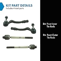 Vista 2 de TRQ - Juego de barras de acoplamiento delanteras interiores y exteriores