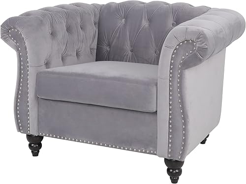 Miniatura 19 de Sofá Chesterfield de terciopelo, sofá tapizado clásico capitoné, moderno de 3 plazas, muebles largos con respaldo copetudo para sala de estar y