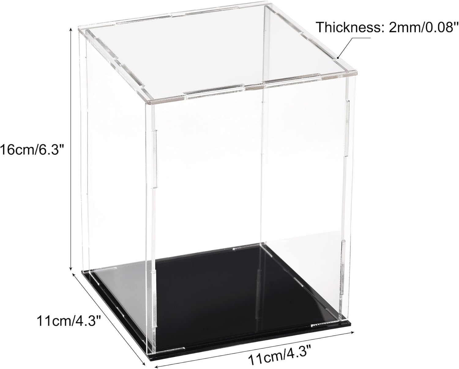 Acrylic Clear Display Case Box Dustproof Protection Showcase Cube Collectibles Show Box 3.9x3.9x5.9inch
