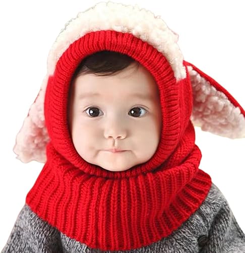 ISAKEN Bonnet Écharpe Set Chapeau et écharpe de Bébé d'hiver 2 en 1 Chaud Cache 