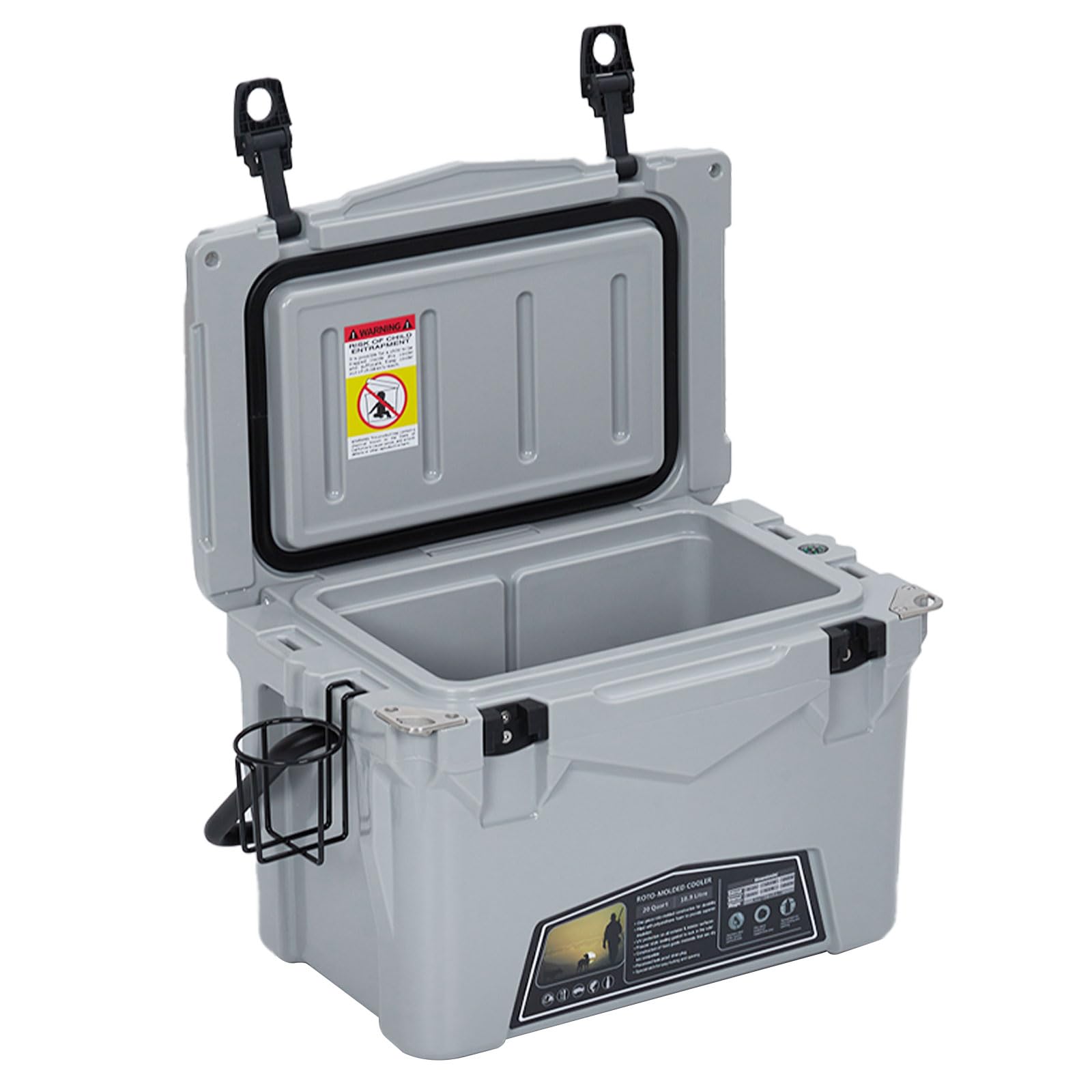 Garvee Langanhaltende Kühlung für unterwegs – 20QT Rotomolded Hard Cooler – Isolierte, tragbare Eistruhe mit 5 Tagen EIS-Erhalt, Heavy Duty Griff, ideal für Strand, Camping, Picknick, BBQ & Angeln –