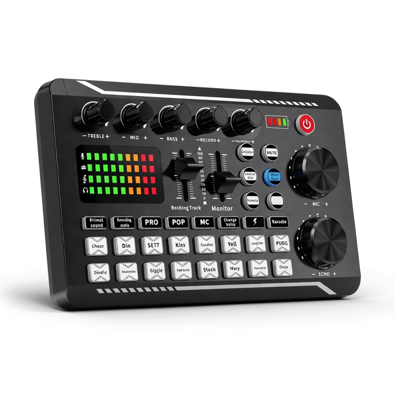 Sound Mixer Card, Live Sound Card, Colorful Lighting, Two Channels, Intelligent Noise Reduction for PC-image-49